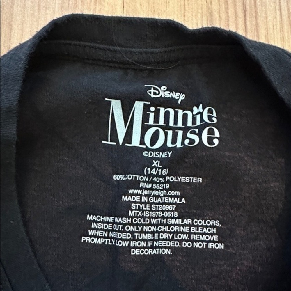 Disney Minnie Mouse Black Girls‎ T-Shirt XL Kids - Picture 3 of 3